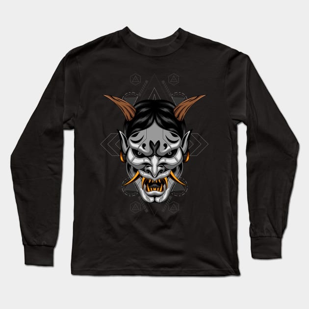 hanya mask mecha Long Sleeve T-Shirt by SHINIGAMII